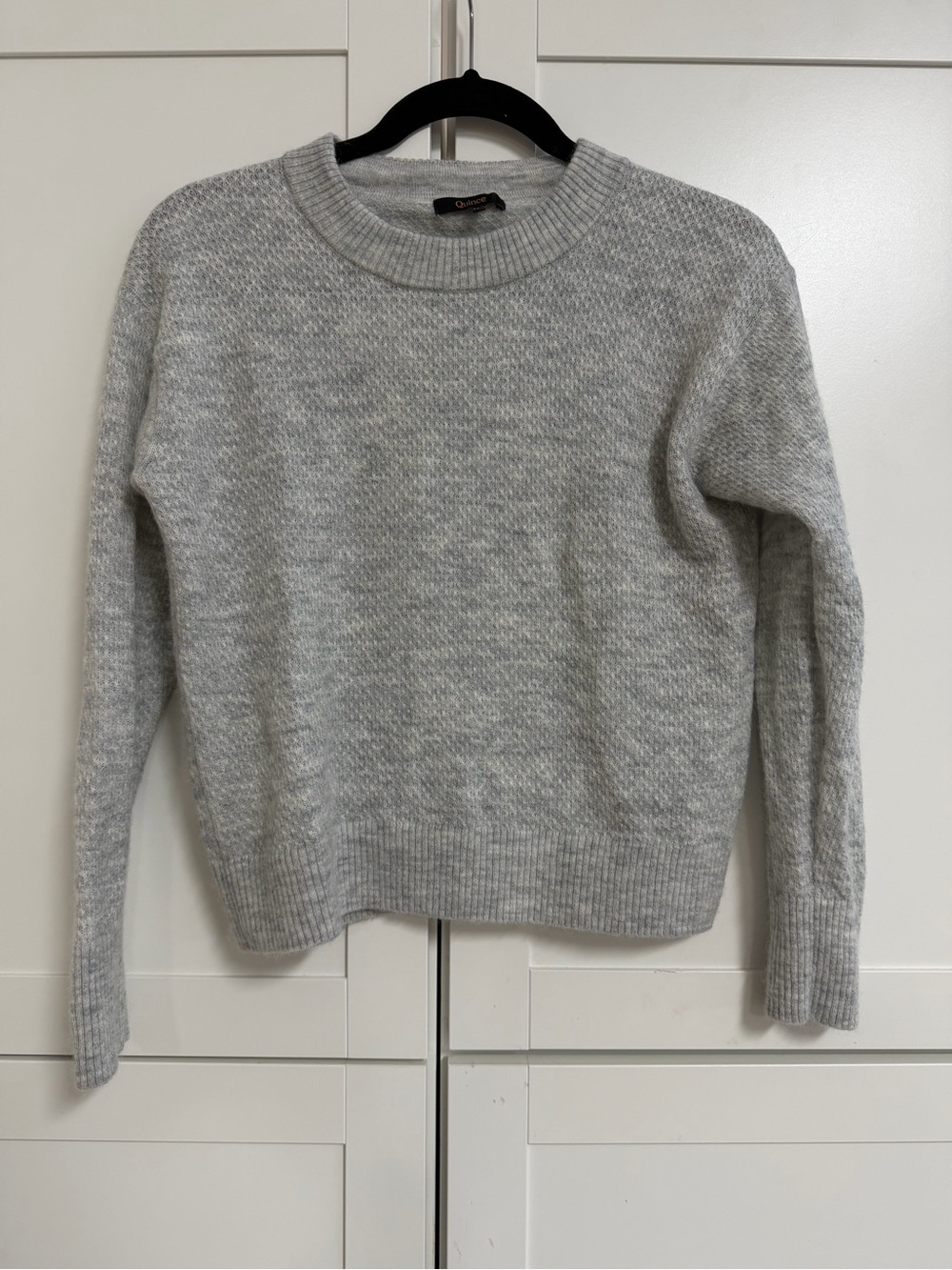 Quince M Light Gray Crewneck Sweater Wool Nylon Alpaca Mix